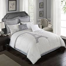 1 comforter, 2 standard shams, 2 euro shams, 3 decorative pillowsking set includes: The Farmhouse Paris Comforter Set Covers Your Bed In Parisian Chic Style From The Striped Comforter Adorned Paris Comforter Paris Comforter Set Comforter Sets