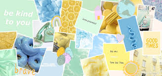 Daily additions of new, awesome, hd aesthetic wallpapers for desktop and phones. Blue Yellow Green Aesthetic Collage Collage Making Green Aesthetic Aesthetic Collage
