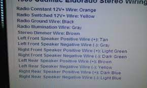 Here S A Good One For The Expertdelco Radio Color Code Identification Cadillac Owners Forum