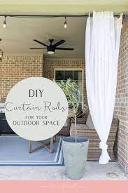 Diy Outdoor Curtain Rods That Are Cheap But Strong Farmhouse Patio Modern Farmhouse Decor Diy Outdoor Curtains For Patio Outdoor Curtain Rods Outdoor Curtains