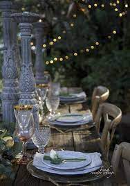 Planning & floral design by megan proby of the 12th table. Simple Romantic Table On The Patio French Country Cottage Elegant Table Settings Outdoor Dinner Parties Romantic Table