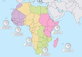 The europe time zone map shows the standard time zone divisions observed on the european continent. Time Zone Map Of Africa Time Zones In Africa Whatsanswer Time Zone Map Africa Map Time Zones