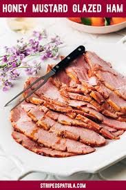 Bourbon Honey Mustard Glazed Ham Recipe Honey Mustard Recipes Honey Mustard Glaze Ham Glaze