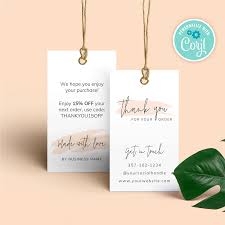 In addition to 10 templates that will effectively help you express your gratitude, here are a few reasons why it is important to incorporate this into thank you for your order and for your immense trust. Swing Tags Thank You Hang Tag Template Editable And Printable Corjl