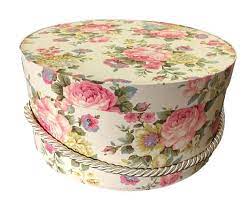 Hat Box In Rose Floral Ready To Ship Round Box French Etsy Vintage Hat Boxes Decorative Boxes Fabric Covered Boxes