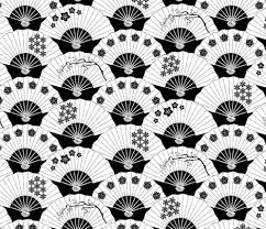 Black And White Fabric Pattern Colorful Fabrics Digitally Printed By Spoonflower Japanese Fans Black And White Pattern Fabric White Patterns Japanese Fan