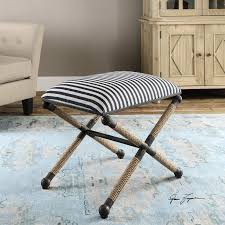 Black And White Striped Vanity Chair Brunon Metal Upholstered Vanity Stool Small Bench Upholstered Bench Bedroom Small Cushions