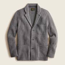 Cashmere Herringbone Sweater-blazer For Men | J.Crew