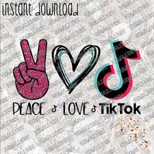Peace Love Tik Tok Instant Download Print File Png In 2020 Instant Download Prints Peace And Love Reading Recommendations