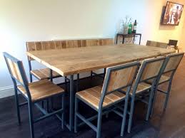 10 Off Flash Sale Industrial Style Dining Table Set With Chairs And Bench Reclaimed Wood Steel Legs Timber Any Colour Frame Inspirasi
