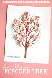 Cherry blossom tree stock vectors, clipart and illustrations. Cherry Blossom Popcorn Tree Kid Craft W Free Printable Template Popcorn Crafts Popcorn Tree Spring Crafts For Kids