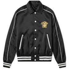 Versace Medusa Dragon Varsity Jacket Varsity Jacket Jackets Ribbed Leather Jacket
