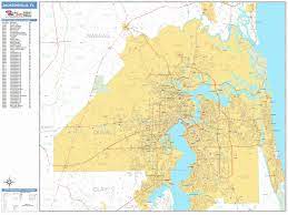 Zip code 32205 is located in northeast florida and covers a slightly less than average land area compared to other zip codes in the united states. Jacksonville Florida Zip Code Wall Map Basic Style By Marketmaps Mapsales Com