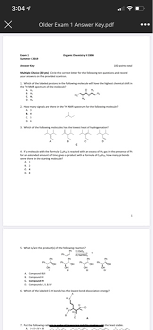 You will be redirected to the provisional answer key of kcet 2021 of physics, mathematics, biology or chemistry. 3 041 X Older Exam 1 Answer Key Pdf Exam 1 Organic Chegg Com