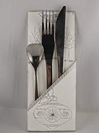 Les Creas De Celine Porte Couvert Pour Noel Tuto Deco Noel Pliage Serviette Range Couvert Noel