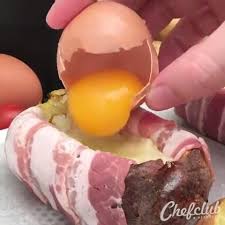 A Perfect Recipe Bacon Wrapped Egg Stuffed Baked Potatoes Stuffed Baked Potatoes Bacon Wrapped Breakfast Baked Potatoes