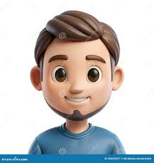 3D Render Cartoon Avatar Isolated