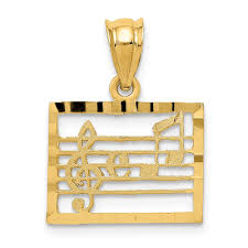 Amazon Com 14k Musical Chart Charm 14 Kt Yellow Gold Jewelry
