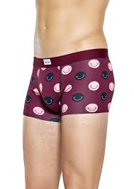 Burgundy Men S Underwear Smile Trunk Happy Socks