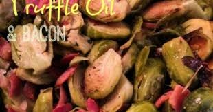 Brussels Sprouts With Truffle Oil Bacon Her Happy Balance Brussel Sprouts Bacon Brussel Sprouts Truffle Oil