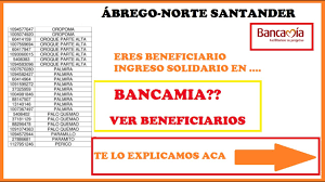 Ingreso solidario ✅consulta la fecha de pago del apoyo económico otorgado por el gobierno a través del programa llamado prosperidad social. Beneficiarios Bancamia Ingreso Solidario Abrego Norte De Santander Listado Bancamia Solidario Youtube