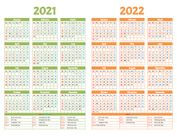 Printable 2021 And 2022 Calendar 12 Templates In 2020 Templates Printable Free Calendar Design Template Printables