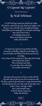 O Captain My Captain Captain Quotes Poems In English Poetry Books