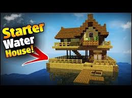 Maybe you prefer to be lower to the ground, like bdashu from reddit does. Minecraft How To Build A Survival Starter House On Water Easy House Tutorial Minecraft Water House Water House Minecraft Houses Survival
