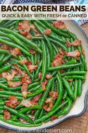 Green Beans With Bacon Made With Green Beans Bacon And Seasoning Are Fresh Crisp And Savory Ready I Green Bean Recipes Bean Recipes Green Beans With Bacon