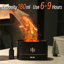 Realistic Flame Humidifier Aroma Essential Oil Diffuser 180ml – Kinscoter