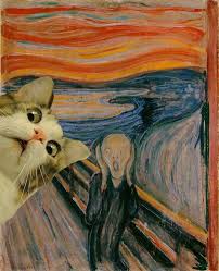 Cat Photobombing Edvard Munch S The Scream Crazy Cats Cute Animals Cute Cats