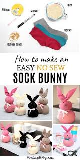 The Easiest Easter Bunny Craft Using Unmatched Socks No Sew Easter Bunny Crafts Bunny Crafts Easy Easter Crafts
