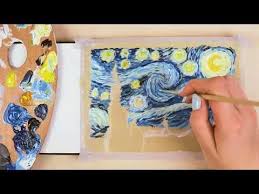 Akrilik Boya Ile Van Gogh Yildizli Gece Youtube Akrilik Boyama Dersleri Gece Akrilikler