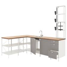 Enhet Cuisine D Angle Blanc Gris Avec Cadre Ikea Suisse In 2020 Ikea Kitchen Solutions Ikea Italia