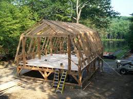 Highlighted features of the riverside shed step by step building instructions include directions for installing two windows, a set of double doors and a ramp. Gambrel Series Harvest Moon Timber Frame