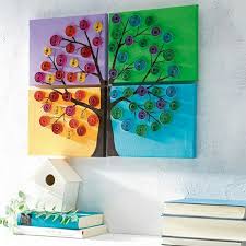 Häkelt mit hilfe der kostenlosen anleitung die bunte eule ganz einfach nach! Quilling Baum Auf Leinwand Basteln Bastelbucher Quilling