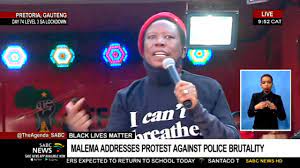 Read it here now, as it happens. Black Lives Matter Eff Leader Julius Malema Addresses Protest Against Police Brutality Youtube