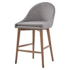 Set Of 2 24 Conrad Walnut Modern Counter Stools Inspire Q Modern Counter Stools Modern Swivel Counter Chairs