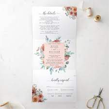 Invitation With Rsvp Ethereal Blush Peach Wedding Zazzle Com Gold Wedding Invitations Watercolor Floral Invitation Photo Wedding Invitations
