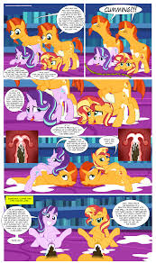 2889764 - explicit, artist:metalhead97, artist:terminalhash, artist:twinon,  editor:wild stallions, starlight glimmer, sunburst, sunset shimmer, pony,  unicorn, comic:the first incestuous foal of sunset shimmer, g4, ahegao,  announcing ejaculation ...