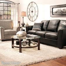 Living Room Design With Black Leather Sofa