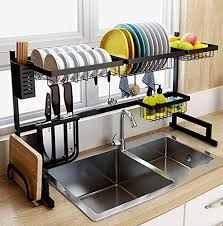 Designed with 3 practical shelves to meet all of your storage needs, this set also includes two comfortable stools to allow you to enjoy a meal or a. Xue Shelf 65 Dish Drainer Holder Black Stainless Steel Kitchen Rack Black Dish Drainer Greatindoors Holder K Design Fur Zuhause Mobelideen Kuchendesign