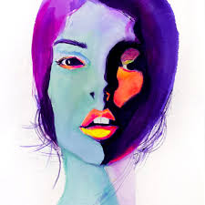 Beauty Mixto Brilliance: Original Exotic Colorful Watercolor Portrait by Nick  Horvath — Nick Horvath