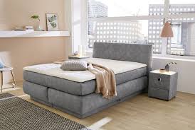 Gleichmäßig verteilter druck dank federkern. Boxspringbett 160 X 200 Cm Annika H2 Grau Mega Mobel