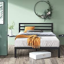 Some come with headboards while others don't. Zinus Mia Queen Black Bed Frame Modern Metal Steel Headboard Furniture Mattress Platform With Under Bed Storage Amazon Com Au Home