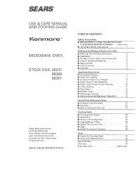 Kenmore 5658924790 User Manual Microwave Manuals And Guides
