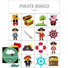 Pirate Bingo Cute Pirate Themed Bingo Game For Preschool K 2 Kids Pirate Games For Kids Pirate Bingo Pirate Games