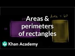 The perimeter of a rectangle is p = (2 x length) + (2 x width) therefore, when the area is given, it should be substituted in area formula to obtain the values of length and width. Comparing Areas And Perimeters Of Rectangles Video Khan Academy