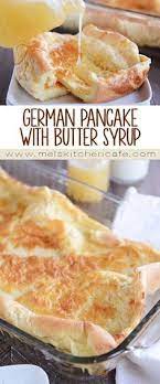 Baked German Pancake With Butter Syrup Recipe Food Recipes Breakfast Breakfast Dishes