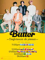 Conferencia de prensa butter trans 🐻: Kimram On Twitter Info Bts Twt Hara Una Conferencia De Prensa Para El Lanzamiento De Butter 21 De Mayokst 02 00pm Kst Horarios Bts Butter Bts Https T Co Lwybsmrhmo